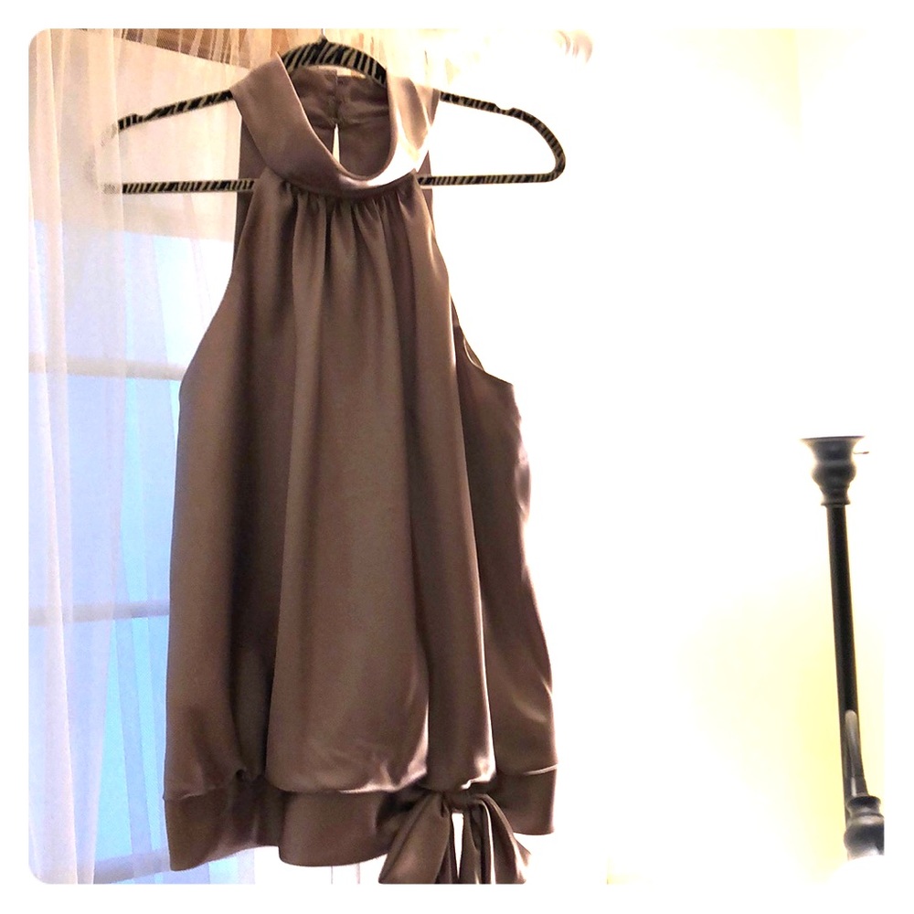 Gold satin halter. Tags still on!